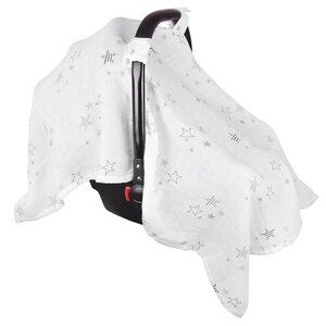 Baby Car Seat Cover, Unisex Large Lightweight Breathable Cotton Canopy